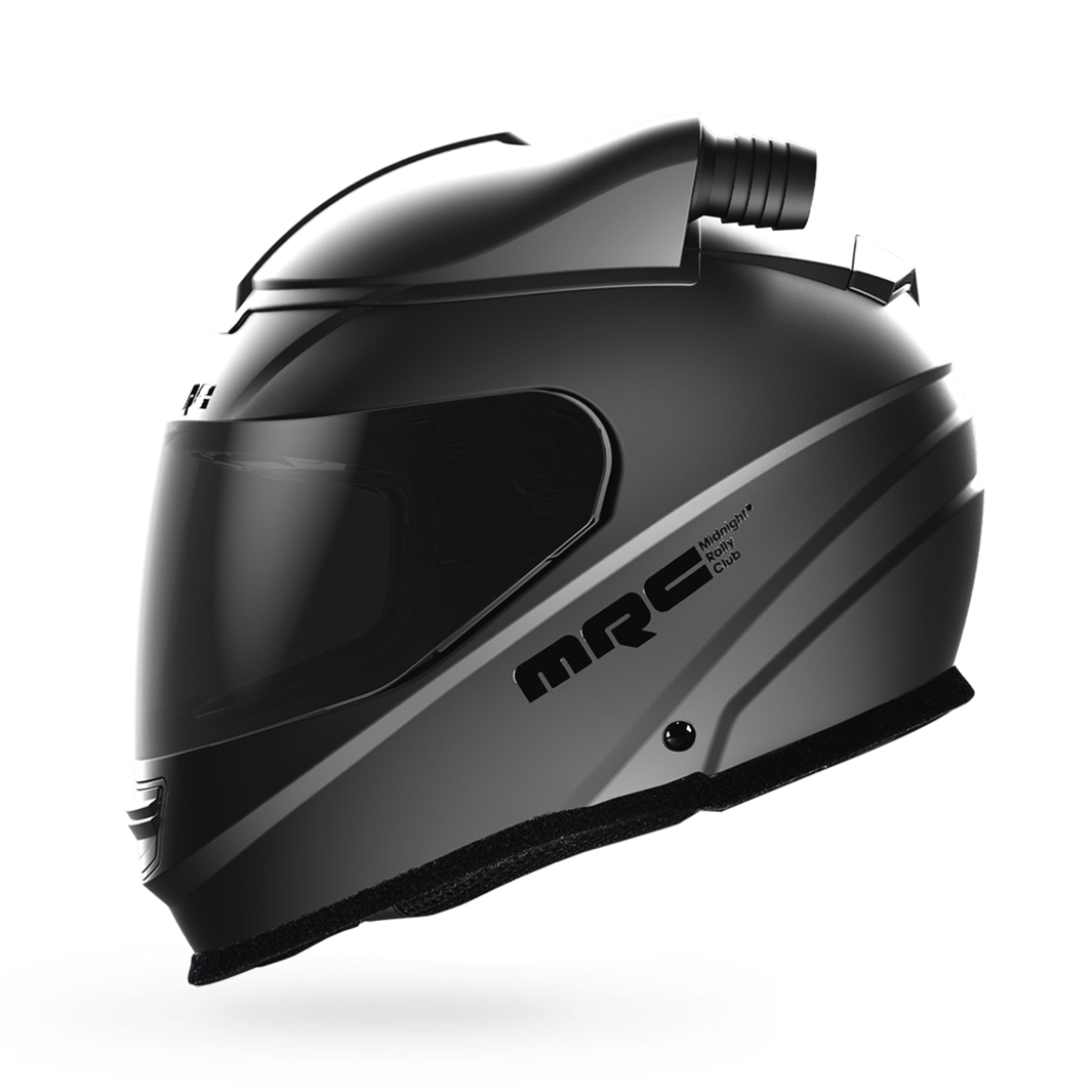 black motorcycle helmet club Stage One SD Forced Air Helmet W/ Integrated Rugged STX Comms SM